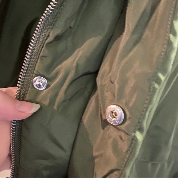 NWT Plus size 3X Olive. Military Green Puffer Coat Sherpa Hooded large p… - Picture 13 of 16